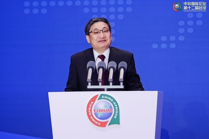 中國政府非洲事務(wù)特別代表劉豫錫在中非智庫論壇第十二屆會議開幕式上發(fā)表致辭。浙江師范大學(xué)非洲研究院供圖