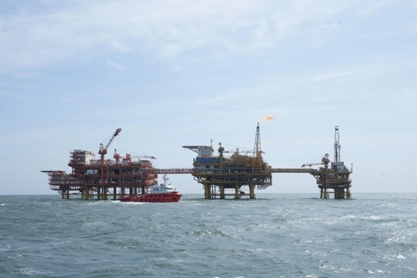 墾利6-1油田海上施工現(xiàn)場(chǎng)。受訪者供圖