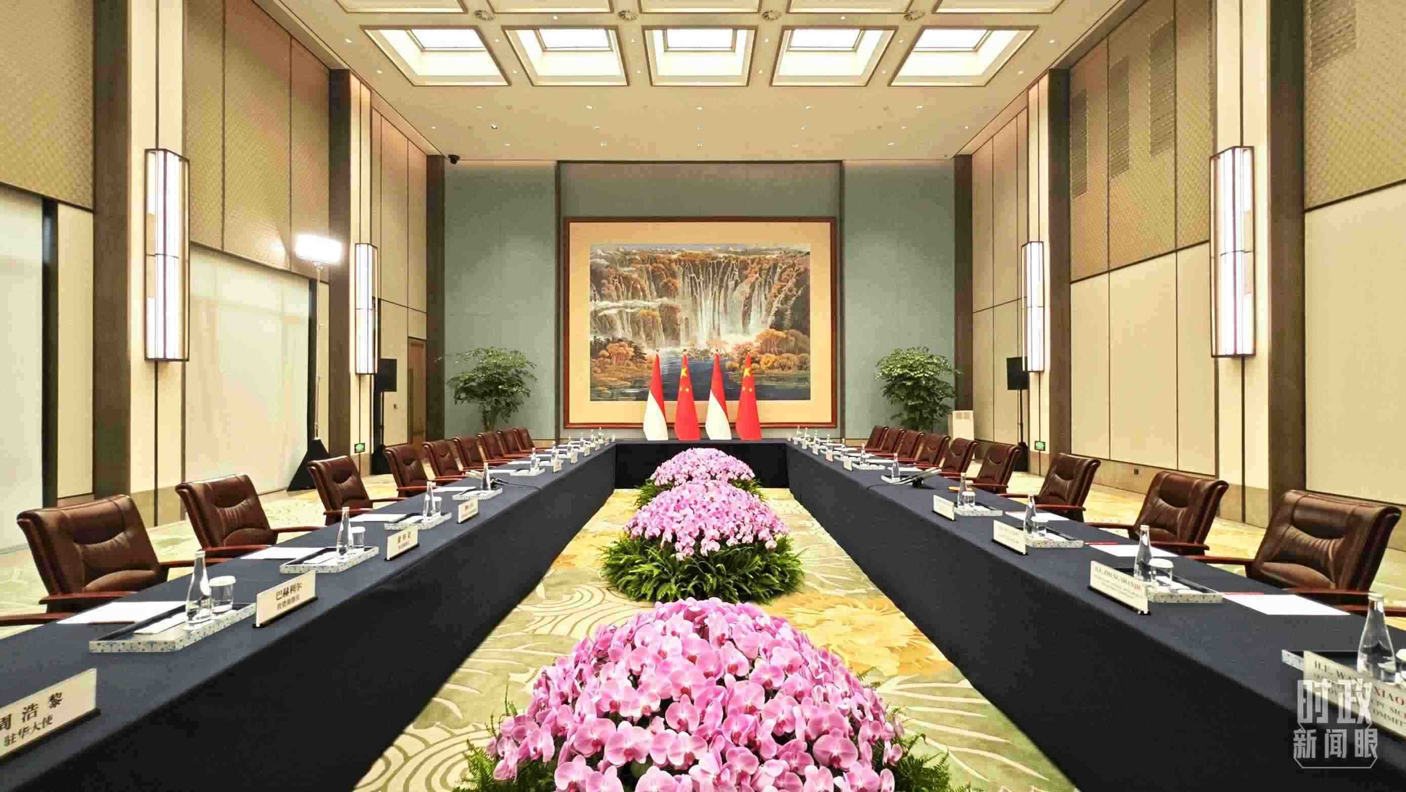 中印尼兩國元首在這里舉行會見。這是會見開始前的場景。（總臺央視記者許永松拍攝）