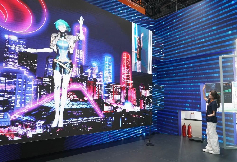 這是9月1日在國家會(huì)議中心拍攝的一款數(shù)字人。新華社記者 任超 攝