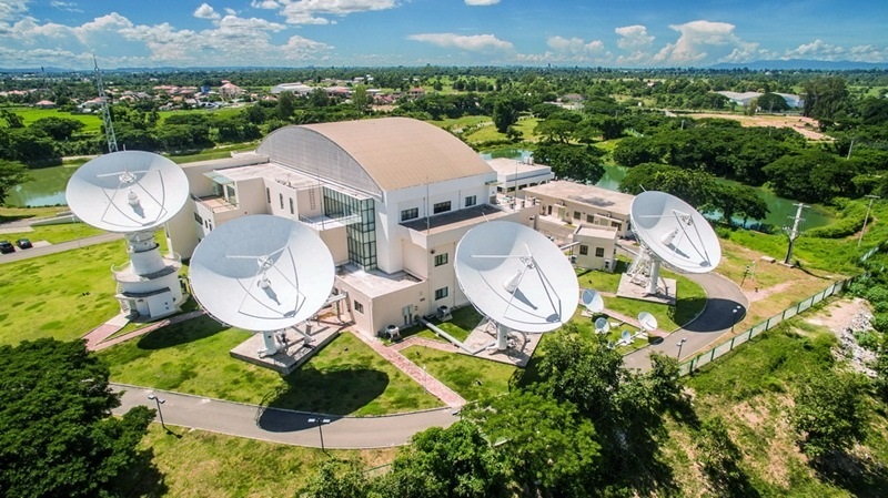 2016年8月1日拍攝的老撾首都萬(wàn)象的老撾一號(hào)通信衛(wèi)星地面站全景。