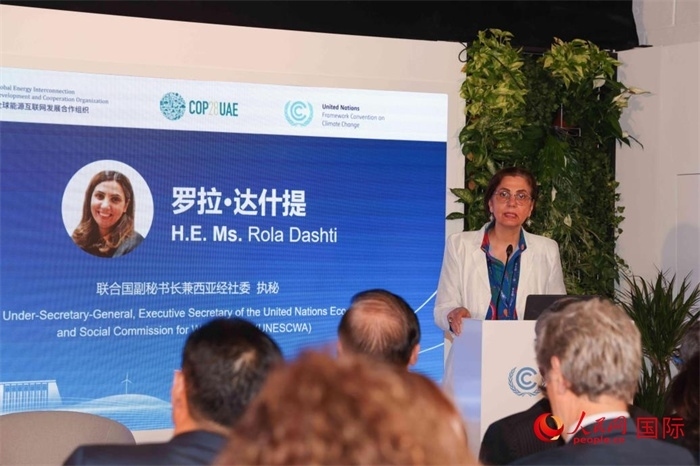 聯(lián)合國副秘書長兼西亞經(jīng)濟(jì)社會(huì)委員會(huì)執(zhí)行秘書羅拉·達(dá)什提致辭。人民網(wǎng)記者 任皓宇攝