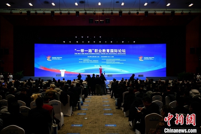 圖為 “一帶一路”職業(yè)教育國際論壇現(xiàn)場。 中新社記者 韓冰 攝