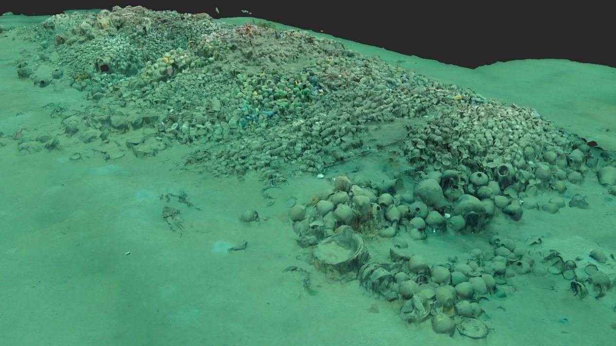 南海西北陸坡一號沉船遺址核心區(qū)三維圖。國家文物局供圖