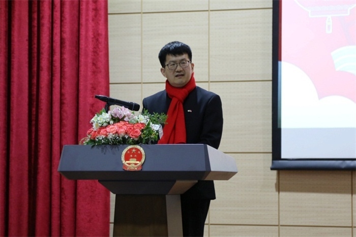 中國駐阿爾及利亞大使李健致辭。中國駐阿爾及利亞大使館供圖