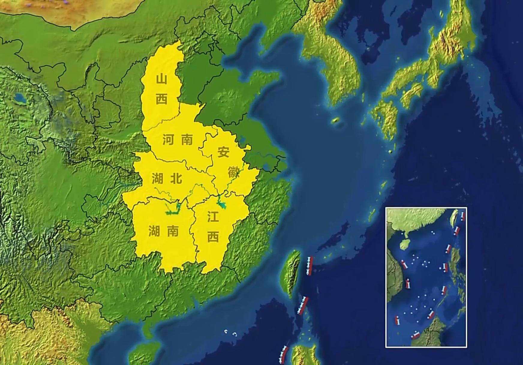 △中部地區(qū)包括晉皖贛豫鄂湘6省。