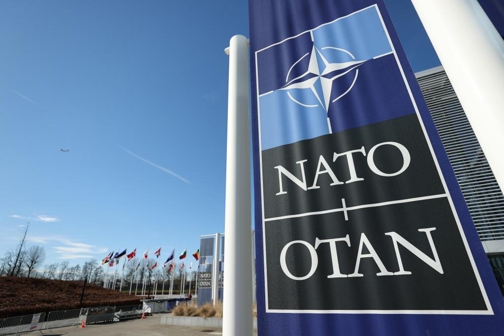 這是3月14日在比利時布魯塞爾拍攝的北約總部一角。新華社記者趙丁喆攝