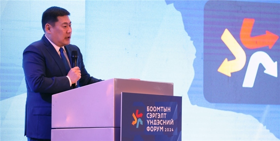 1.奧云額爾登總理致辭。圖片來源：蒙政府官網(wǎng)