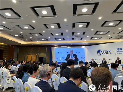3月27日，博鰲亞洲論壇2024年年會“全球地緣政治展望”分論壇現(xiàn)場。人民網(wǎng) 艾里士攝