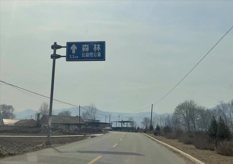 通往森林紀(jì)念園公墓的路上，指示牌標(biāo)注“公益性公墓”  （白杰戈攝）