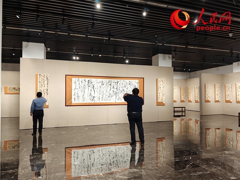 觀眾正在參觀展覽。人民網(wǎng)記者 韋衍行攝