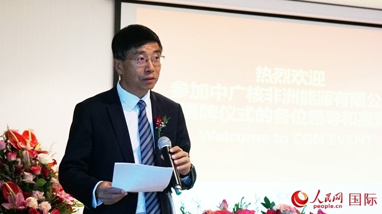 國家電網(wǎng)公司非洲辦事處主任汪文安致辭。人民網(wǎng) 劉暢攝