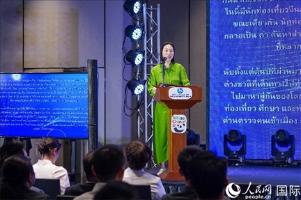 中國駐泰國大使館公使銜參贊常禹萌致辭。（普拉維攝）