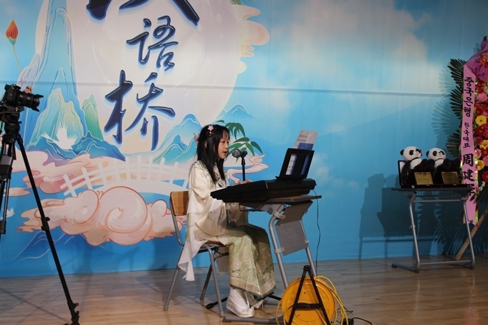 參賽選手在比賽中進(jìn)行中華才藝展示。