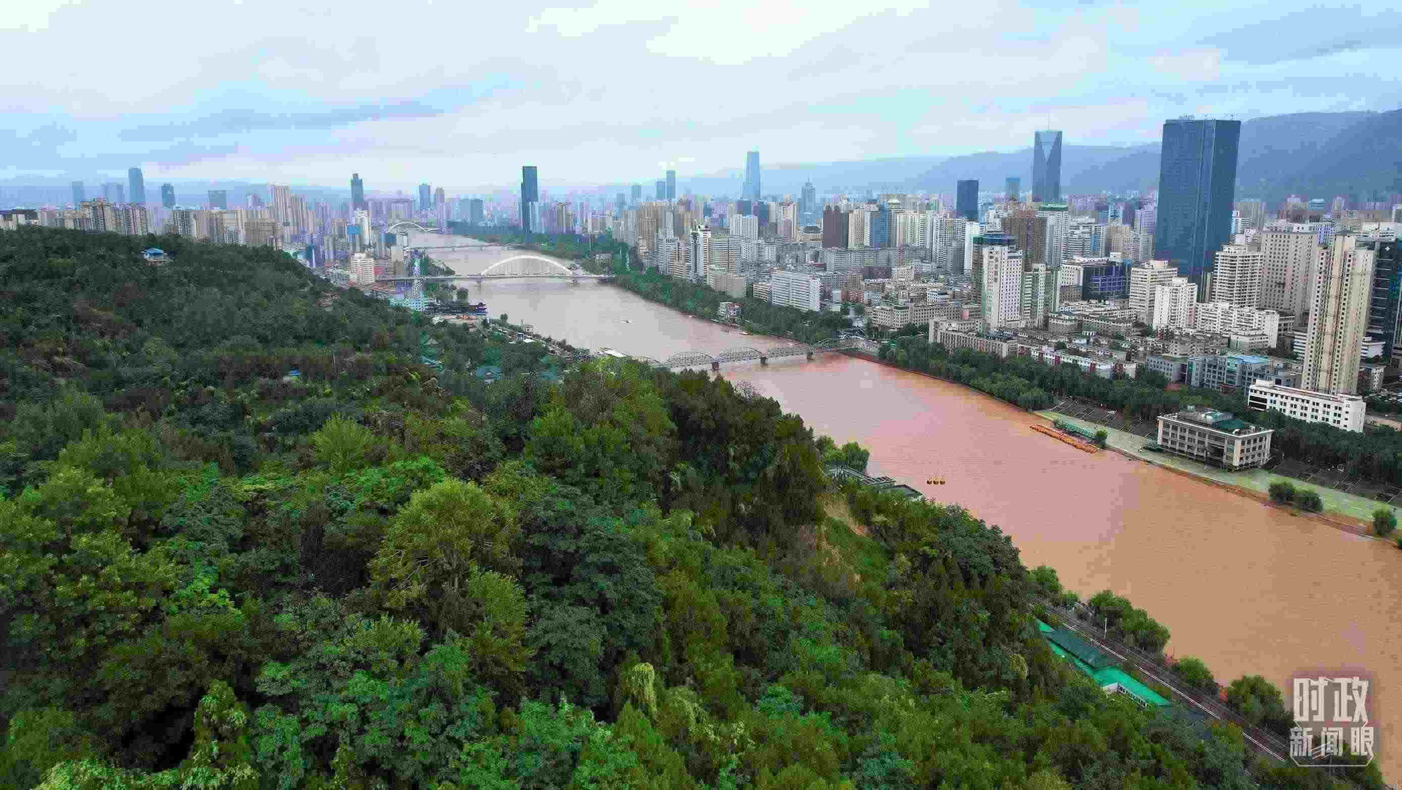 △黃河蘭州段。（總臺央視記者范凱拍攝）