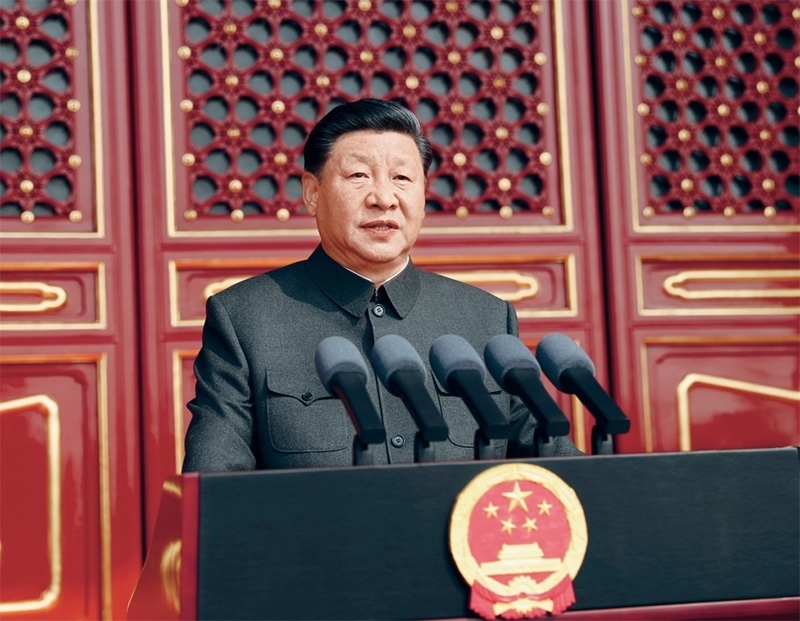 2019年10月1日，慶祝中華人民共和國成立70周年大會在北京天安門廣場隆重舉行。中共中央總書記、國家主席、中央軍委主席習(xí)近平發(fā)表重要講話。 新華社記者 鞠鵬/攝