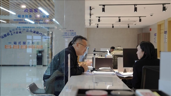 浙江省臺州市辦事群眾在政務服務中心咨詢業(yè)務辦理相關問題。圖片來源：人民網浙江頻道
