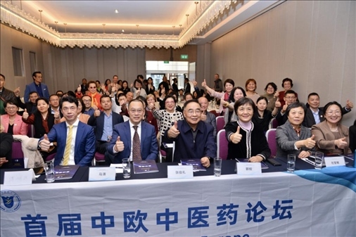 首屆中歐中醫(yī)藥論壇在布魯塞爾舉行，圖為論壇現(xiàn)場(chǎng)。（比利時(shí)浙江籍僑團(tuán)聯(lián)盟供圖）