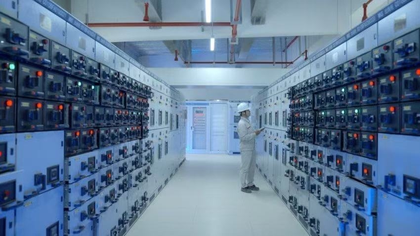 300兆瓦壓氣儲(chǔ)能示范工程低壓配電室。受訪者供圖