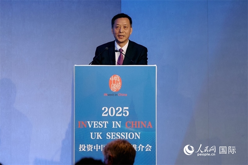 中國駐英國大使館經(jīng)濟商務(wù)公使余本林發(fā)表致辭。楊浩鵬攝