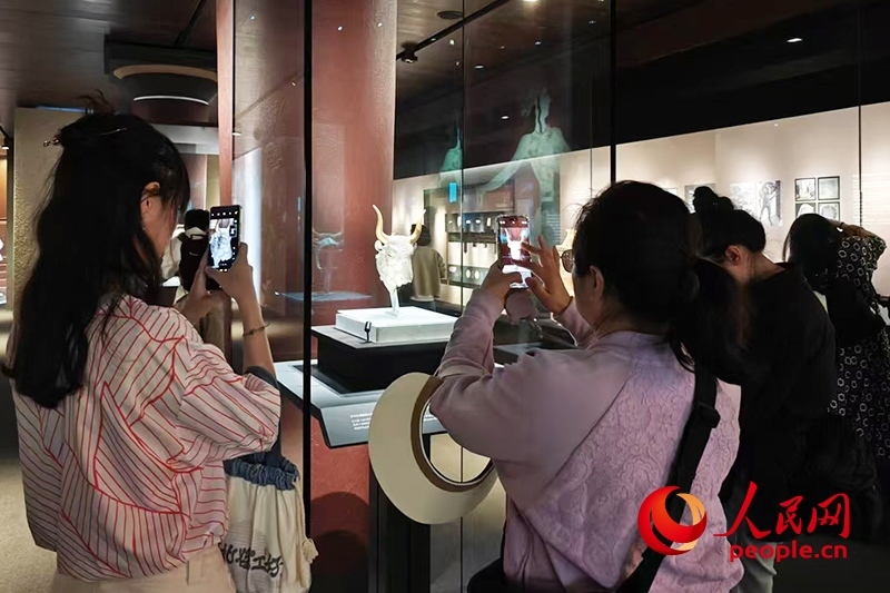 觀眾在故宮博物院參觀展覽。人民網(wǎng)記者 韋衍行攝