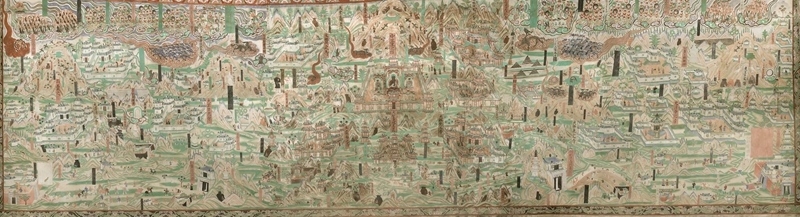 莫高窟第61窟內(nèi)的《五臺山圖》。