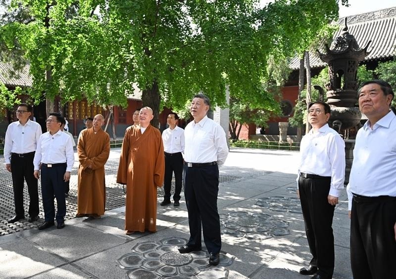 △2025年5月19日，習近平總書記在河南洛陽白馬寺考察。